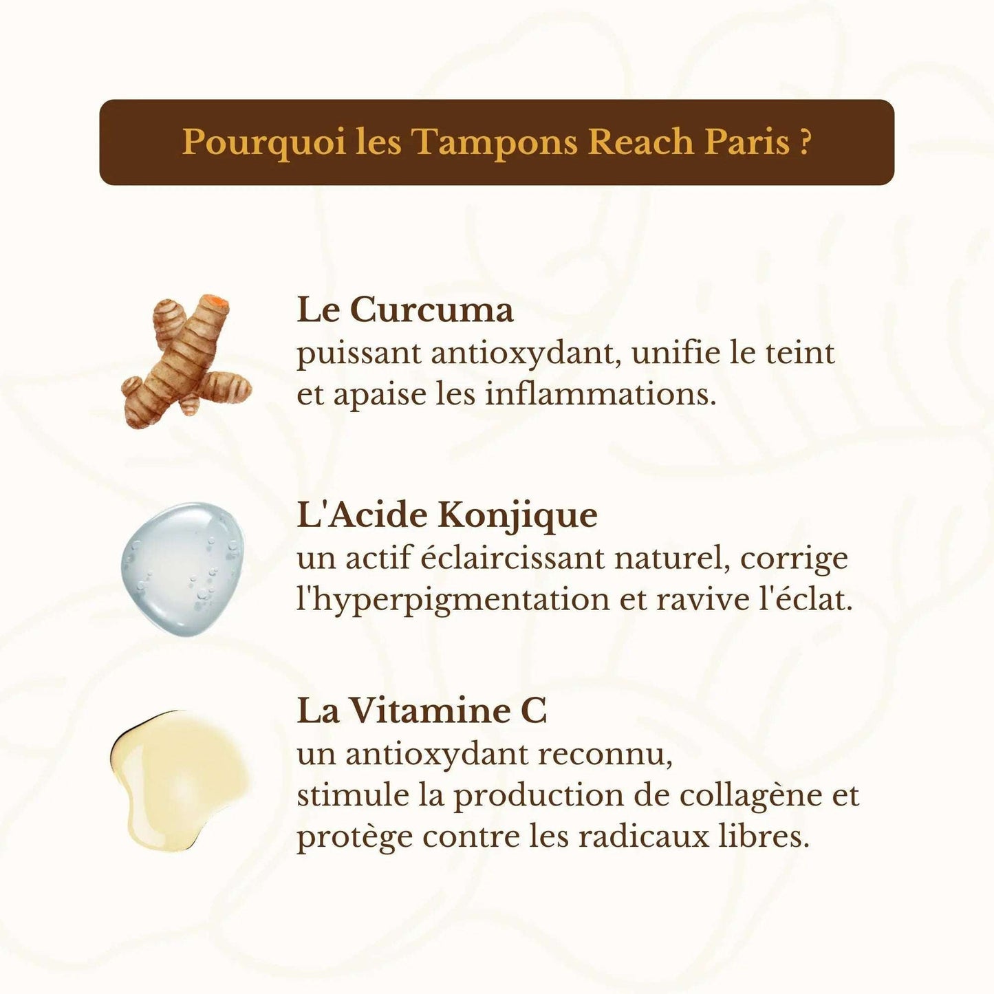 Tampons 3 en 1 nettoyants & exfoliants - Reach Paris